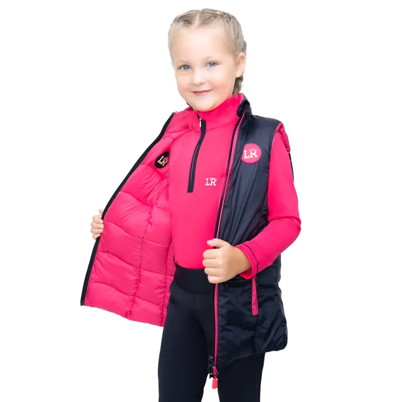 Little Rider Analise Reversible Padded Gilet- Navy/Pink